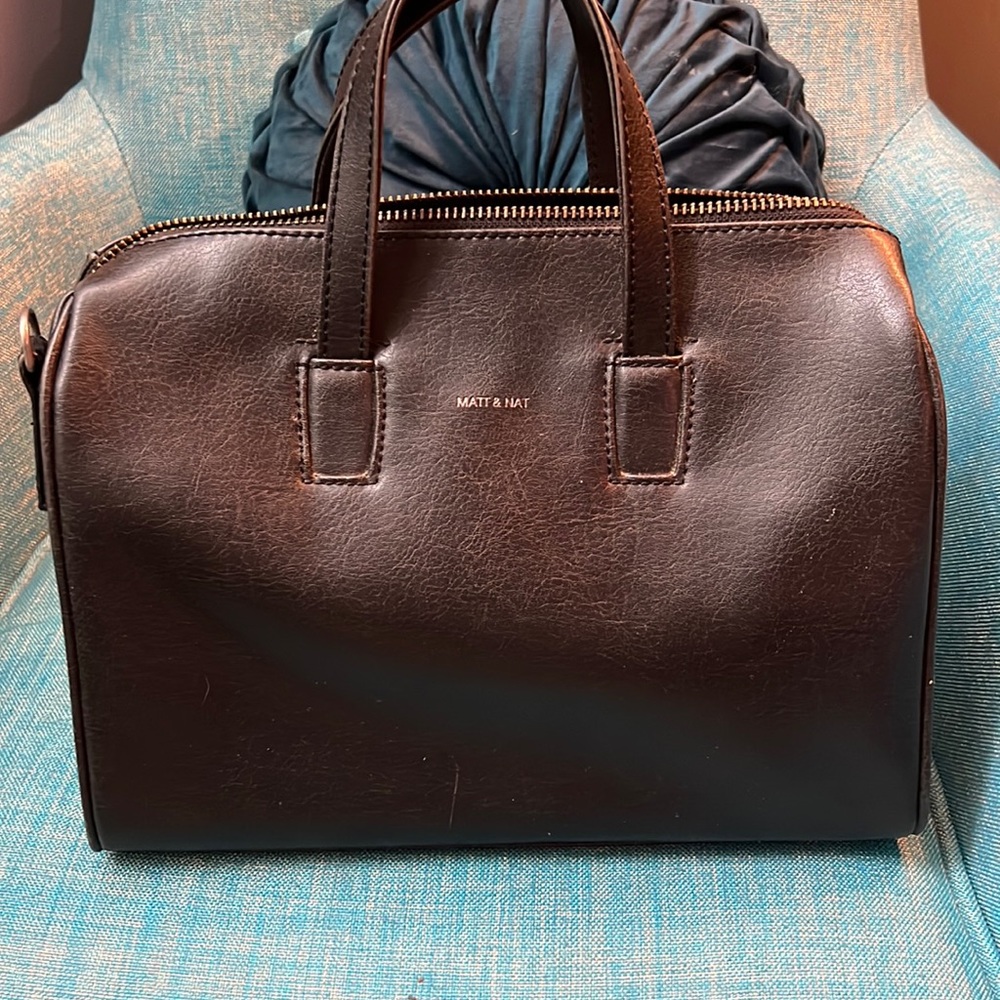 Mat and Natt black “doctor” style bag with crossbody strap